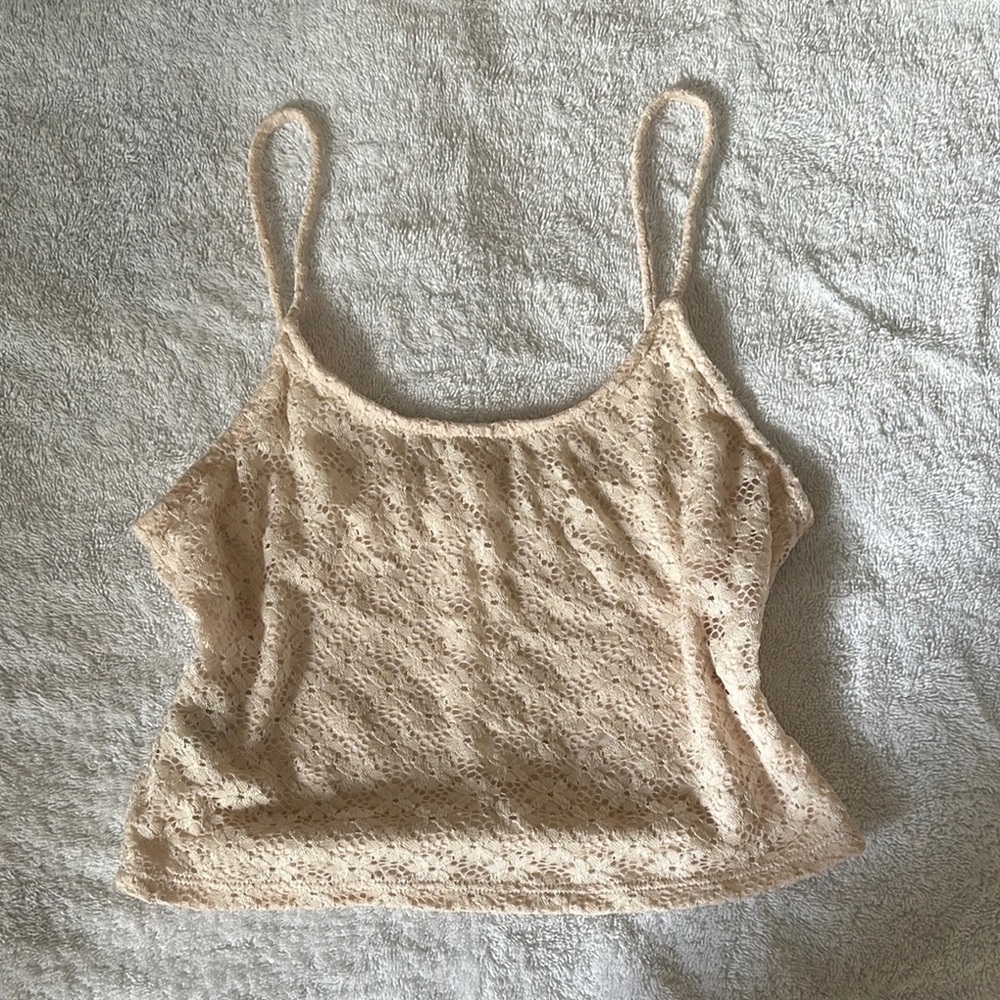 LA hearts | Pink Cream Lace Women's Crop Top